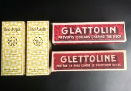 Vintage GLATTOLIN &amp; Heal-Aseptic Antiseptic Empty First Aid Boxes 1940&#39;s (Qty 4) - $14.99