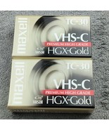Maxell TC-30 VHS-C Premium High Grade HGX-Gold Camcorder Tapes Lot Of 2 ... - £6.85 GBP