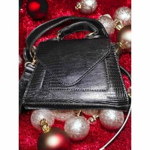 Beautiful black leather purse never used with long strap - £22.15 GBP