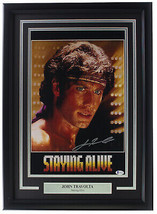 John Travolta Signiert Gerahmt Staying Alive 11x17 Poster Foto Bas ITP - £193.07 GBP