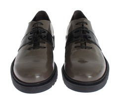 Gray Brown Leather Laceups Shoes - $200.00
