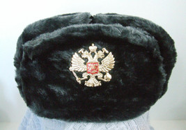 Authentique Russe Militaire Profond/Gris Ouchanka W/Double Tête Aigle - £23.54 GBP+