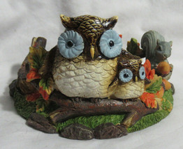 Yankee Candle Votive Holder V/H OWL + Fall Critters Squirrel Acorns #1687146 - £34.34 GBP