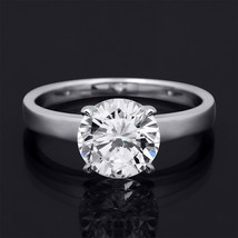 2 Carat Round Cut Solitaire Wedding Engagement Ring 100% Authentic Solid Silver - £41.80 GBP