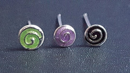 Colourful 925 Silver Swirl Nose Studs You Choose L Bendable Uk Seller - £3.94 GBP