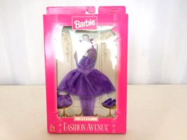 Barbie Fashion Avenue Party Collection Purple Fancy Sparkle Dress Purse Shoes NR - $17.82