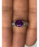 AAA quality natural african amethyst ring in 925 sterling silver - £99.61 GBP