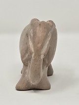 Soapstone Hand Carved Elephant Pink Tone Semi Polished Finish - $45.00