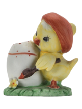 Vintage Lefton Duck Figurine 3" Easter Egg Chick Hand Painted Darling Cute - £13.77 GBP