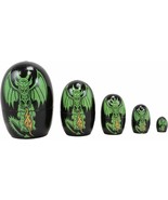 Medieval Fantasy Green Fire Dragons Nesting Dolls Matroyshka Babushka Fi... - $18.99