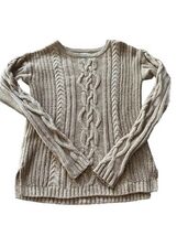 Old Navy Womens Cable Knit Pullover Sweater Biege Tan Scoop Neck Size XS... - $237.33 MXN