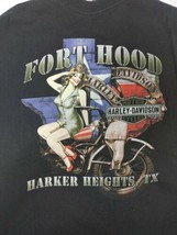 Fort Hood Harley Davidson Harker Heights Texas T - Shirt Pin-UP Girl Siz... - $12.35