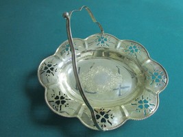 Large silverplate Bridal Basket with Handle, Gorgeous Decorations Footed... - $123.47