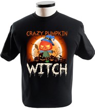 Crazy Pumpkin Witch T Shirts Funny Witches Halloween T Shirts - £13.62 GBP+