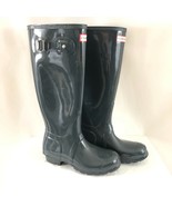 Hunter Womens Rain Boots Original Tall Gloss Rubber Gray Size 6 - £56.75 GBP