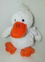 Chosun Plush white shimmery duck seated orange feet floral bow beans - £15.52 GBP