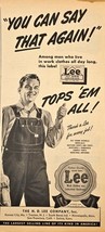 WWII-1944 Vintage Print Ad-THE H.D. LEE COMPANY-Tops &#39;EM ALL! VTG - Jelt... - €9,22 EUR