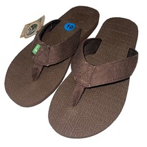 Sanuk Flip Flops Mens Brown Woven Hemp Comfort Slip On Sandal Slipper OG... - £48.30 GBP