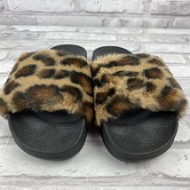 Fabulous Furs Cheetah Print Fur Slides Size 7 Sandals New Without Tags B... - £30.49 GBP