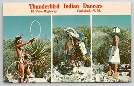 Thunderbird Indian Dancers Carlsbad New Mexico El Paso Highway Postcard N23 - £7.15 GBP