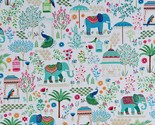 Cotton Jaipur India City Elephants Palm Trees Flowers Fabric Print BTY D... - $15.95