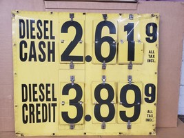 Vintage  Gas Station Gasoline Sign Cash Credit Diesel Price A - $251.17