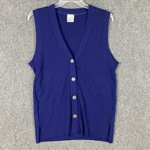 Vintage Partners Mervyns Cardigan Women&#39;s Large Blue Sleeveless 100% Acr... - €9,78 EUR