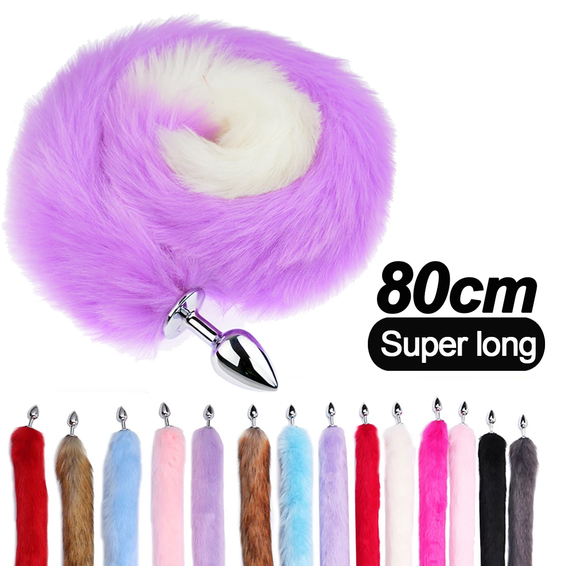 House Home 80cm Super Long Faux Fur Fox Tail Mature Home Metal Toy Home Cosplay  - £25.99 GBP