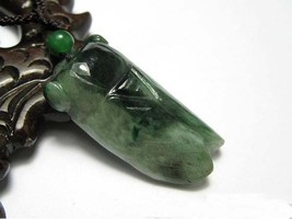 Lucky Natural Burma Green Cicadas Jade Pendant Necklace - £19.55 GBP