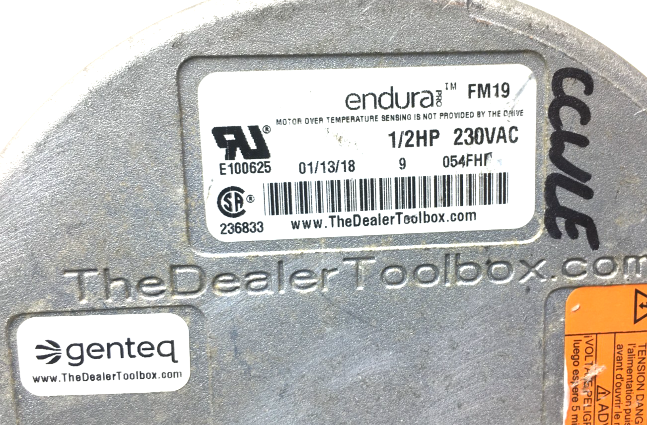 Genteq Endura FM19 Module ONLY  1/2HP 230V CCW LE rotation used #W574 Item image 3