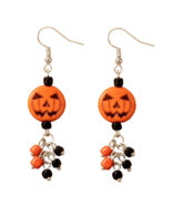 Resin Pumpkin Beads Dangle Earrings - New - $14.99