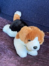 Small Miyoni by Aurora Black Brown &amp; White Plush Hound Beagle Puppy Dog Stuffed - £7.41 GBP