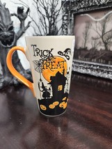 Halloween Witch Trick Or Treat Haunted House Ceramic Tall Coffee Mug NEW - £17.63 GBP