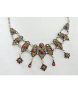 Berber Enamel Kabyle Necklace Silver Sterling Algerian Coral Fine Red Vi... - £194.69 GBP