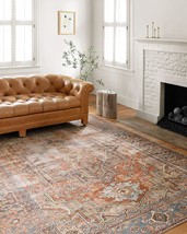 Loloi Ii Loren Collection Lq-15 Terracotta / Sky, Traditional 5&#39;-0&quot;, 6&quot; Area Rug - £105.04 GBP