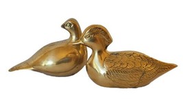 Solid Brass Dove Duck Figurine Lot of 2 Pigeon Mallard Bird Statue Paperweight - £19.36 GBP