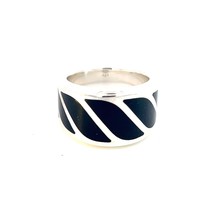 David Yurman Authentic Estate Mens Onyx Cable Graphic Ring 11.5 Sil 18 mm DY433 - £312.58 GBP