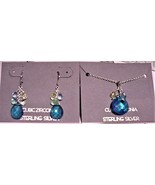 925 Sterling Silver Natural Aquamarine Necklace Pendant Earrings Jewelry... - £77.45 GBP