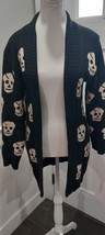 Women Skull Open Cardigan Sweater Size M/L London Collection - £15.17 GBP