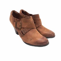 Clark&#39;s Indigo Heath Brown Distressed Leather Heeded Boots Women&#39;s Size 11 - £30.45 GBP