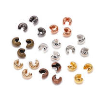 Copper Round Covers Crimp End Beads 3-5mm, 50-100pcs - £2.95 GBP+