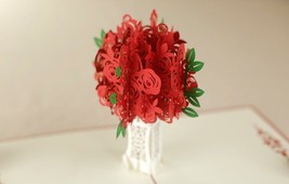 3D Pop-Up Flower Card - Perfect for Birthdays, Thank Yous, and Valentine - £5.45 GBP
