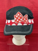 Disney Parks Minnie Mouse Hat Baseball Black Bow Bedazzled Cotton Bling Adjustab - £11.46 GBP