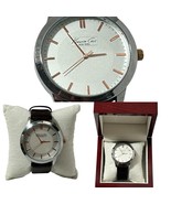 Kenneth Cole New York Men&#39;s Brown Genuine Leather Watch 10024818 Water R... - $116.56 CAD