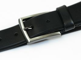 Men VALENTINI solid Leather Belt Classic Pin Buckle Business Dress V800 black image 2