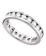 14k White Gold Round Diamond Eternity Wedding Anniversary Band Ring 1-1/... - £1,667.63 GBP