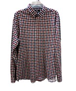 Butter Cloth Shirt Mens 3XL Blue Red Cotton Checked Grid Contrast Cuffs ... - £21.78 GBP