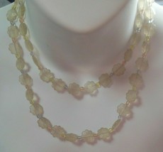 vintage Long Signed MONET floral Plastic lucite necklace W/Pastel Bead Spacers - £25.03 GBP