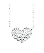 Heart Pendant Necklace Delicate Chain Made With Genuine Swarovski® Crystals - $19.79