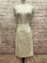 Body By Victoria Womens Ivory Pencil Skirt Knee Length Stretch Twill Size 2 - $36.00